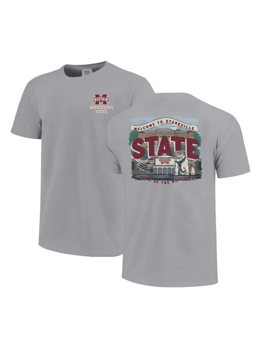 Image One Серая футболка с символикой команды "Mississippi State Bulldogs" для мальчиков и девочек