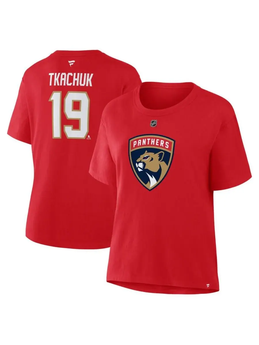 Женская футболка с номером Мэттью Ткачука, символика команды Florida Panthers Fanatics — изображение 1 из 3, красный