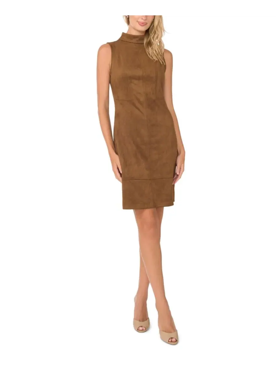 Платье-миди без рукавов с принтом, High Neck Princess Seam Vince Camuto, Toasted — изображение 2 из 5