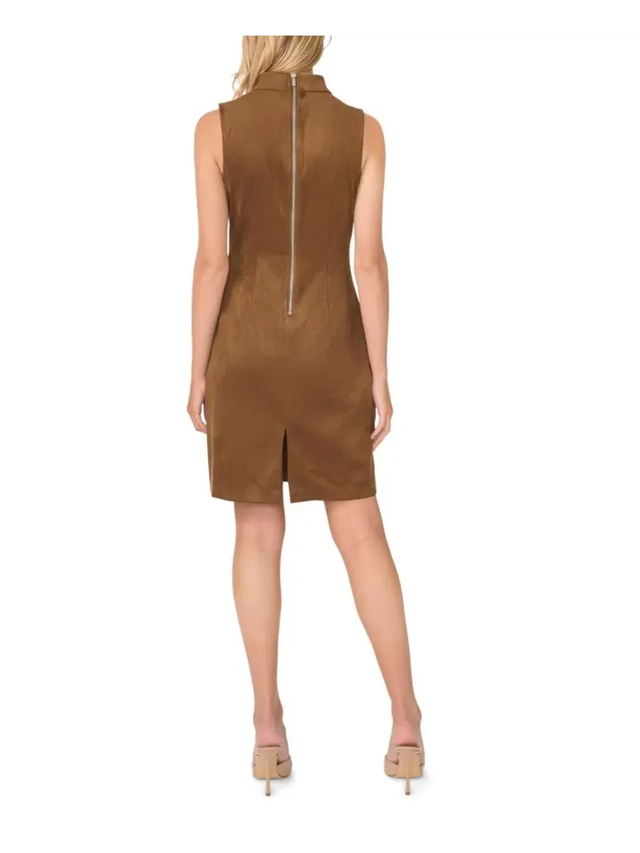 Платье-миди без рукавов с принтом, High Neck Princess Seam Vince Camuto, Toasted — изображение 5 из 5
