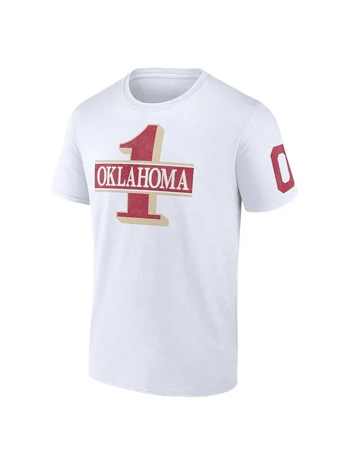 Мужская белая футболка с логотипом Oklahoma Early One Fan Fanatics — изображение 2 из 3, белый
