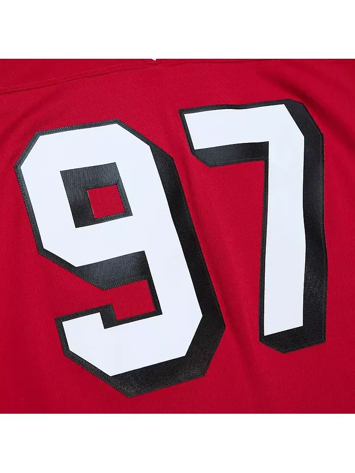 Мужская реплика джерси Bryant Young в винтажном стиле San Francisco 49ers цвета алый Mitchell & Ness — изображение 4 из 4