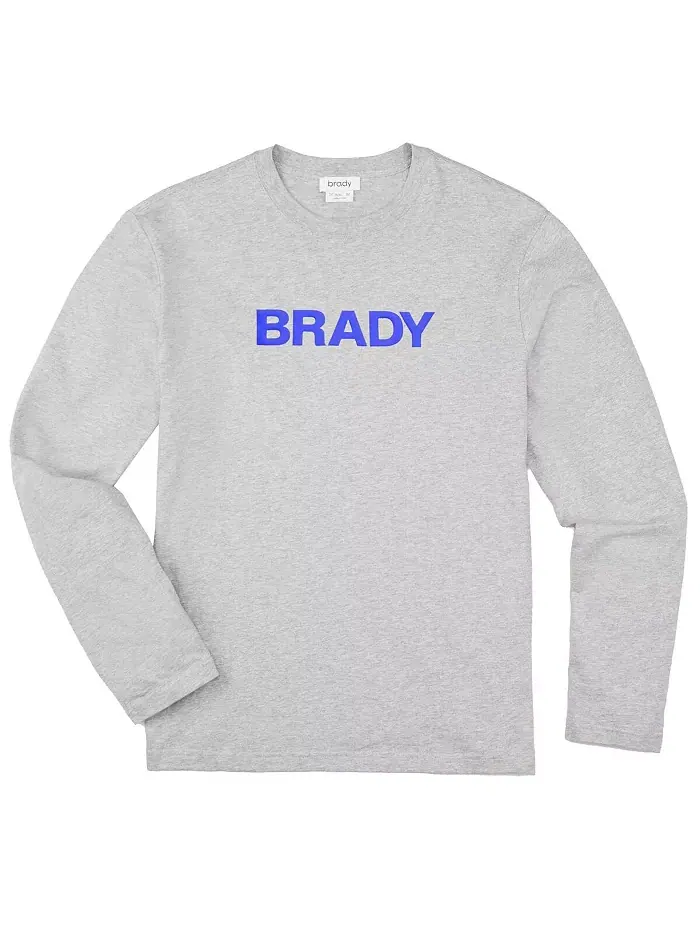 Мужская серая футболка с длинным рукавом и надписью Wordmark BRADY