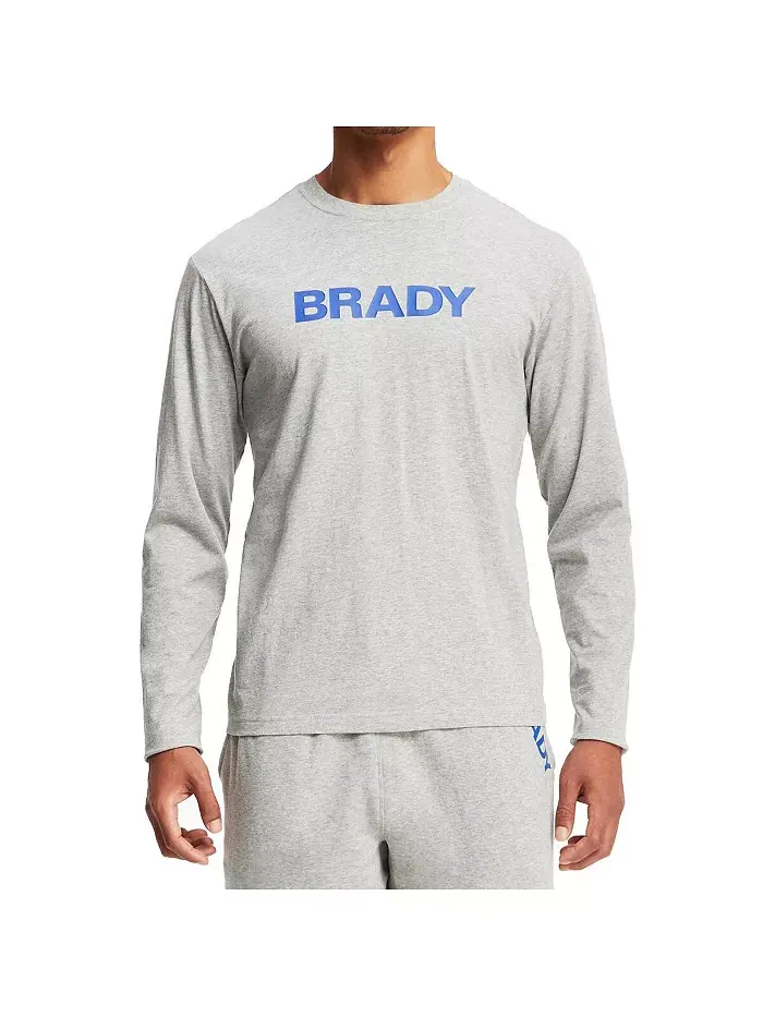 Мужская серая футболка с длинным рукавом и надписью Wordmark BRADY — изображение 2 из 4