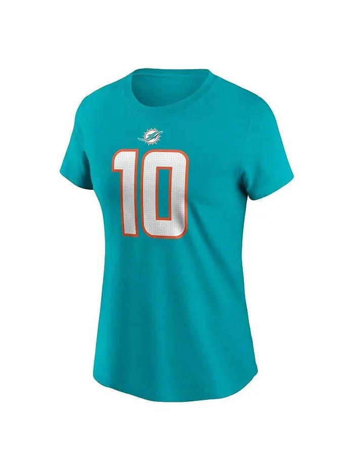 Женская футболка Tyreek Hill Aqua Miami Dolphins с именем и номером игрока Nike — изображение 2 из 3, голубой