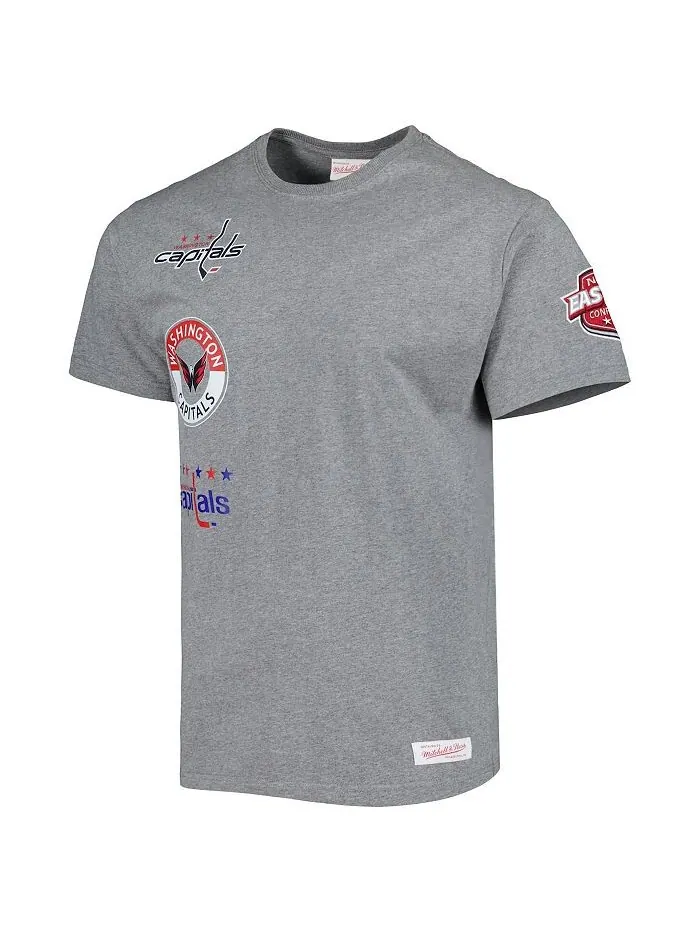 Мужская футболка Heather Grey Washington Capitals City Collection Mitchell & Ness — изображение 2 из 3, серый