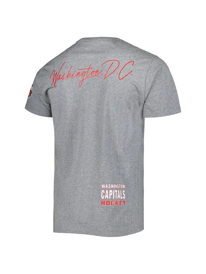 Мужская футболка Heather Grey Washington Capitals City Collection Mitchell & Ness — изображение 3 из 3, серый