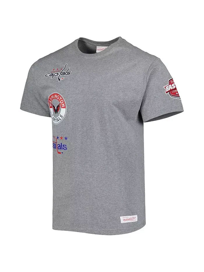 Мужская футболка Heather Gray из коллекции Washington Capitals City Collection Mitchell & Ness — изображение 2 из 3