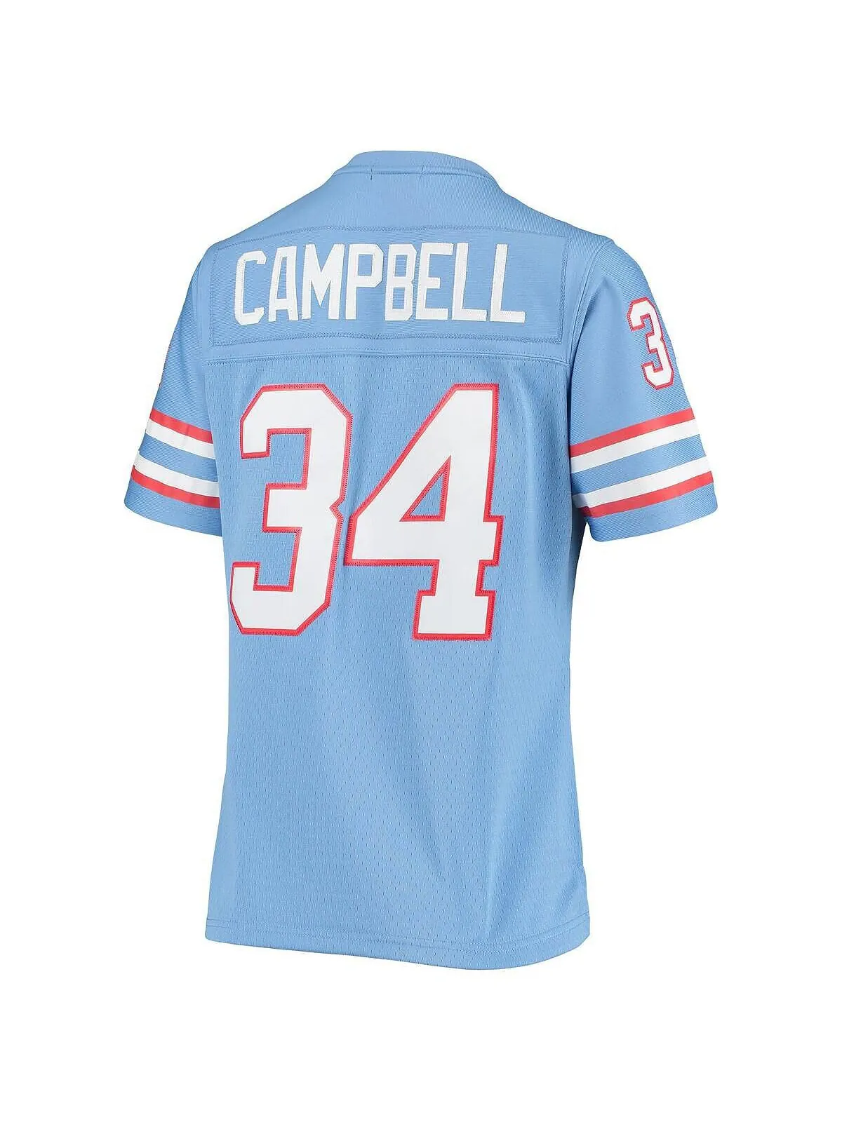 Женская голубая майка Earl Campbell Houston Oilers 1980 Legacy Replica Mitchell & Ness — изображение 3 из 3, светлый синий