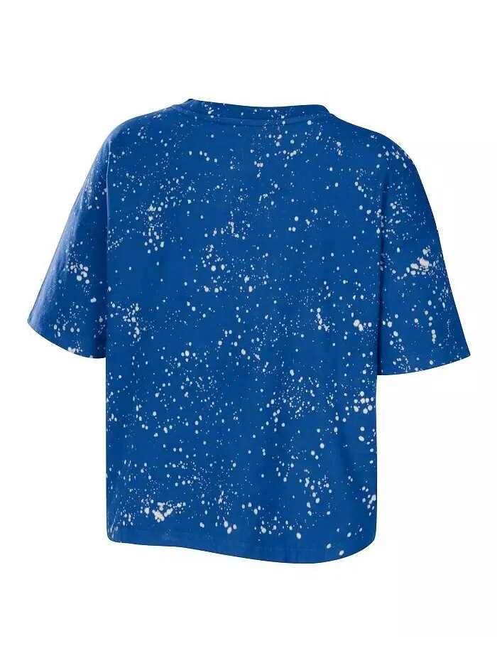 Женская укороченная футболка с вырезом и вырезом Royal Florida Gators Bleach Wash Splatter Wear By — изображение 2 из 3