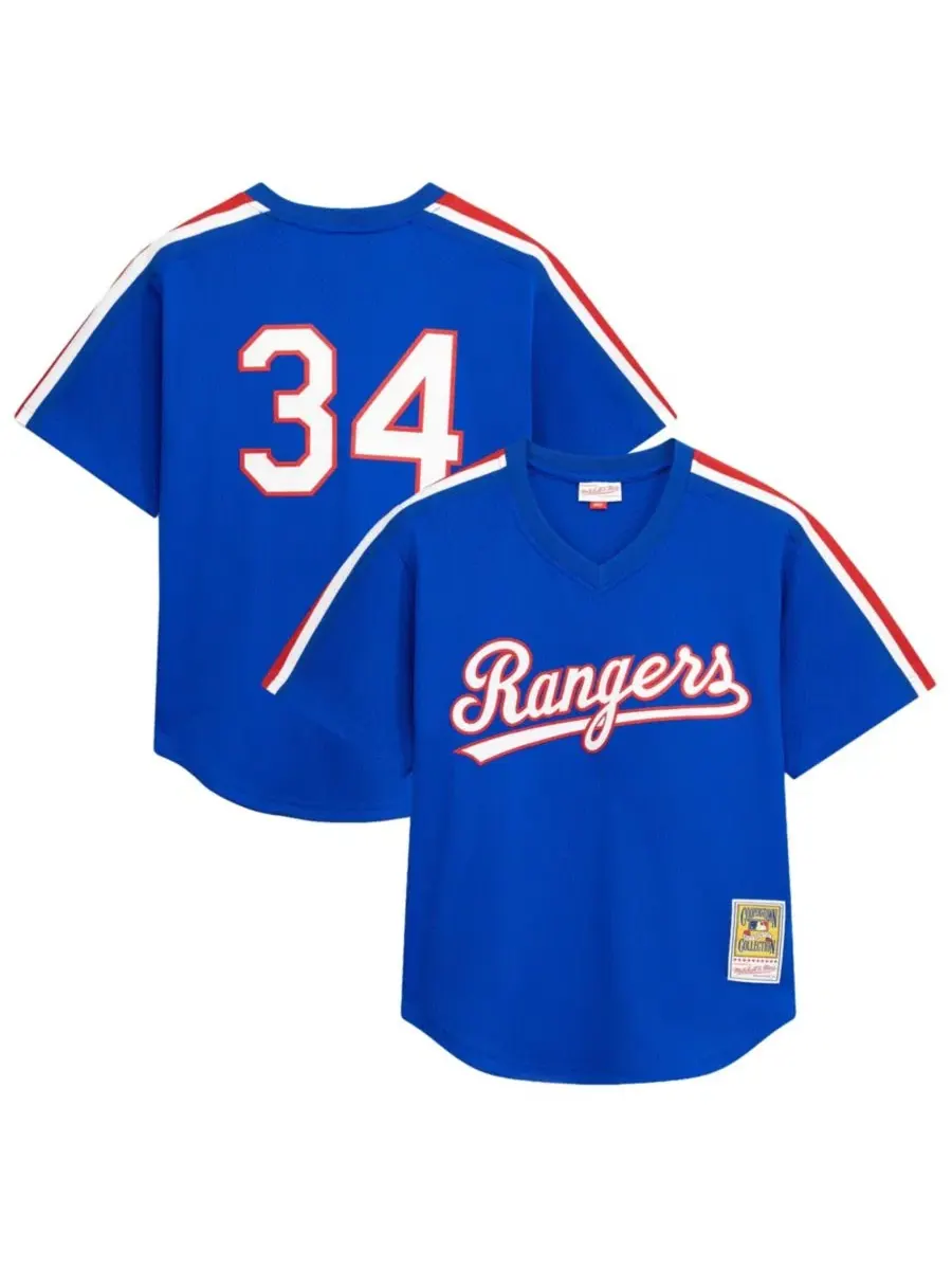 Мужская бейсбольная тренировочная джерси Nolan Ryan Royal Texas Rangers Cooperstown Mesh Batting — изображение 1 из 7