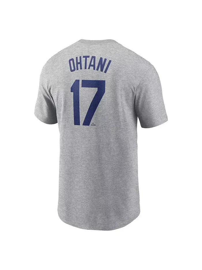 Мужская футболка Shohei Ohtani серого цвета Los Angeles Dodgers 2024 Fuse Name Number Nike — изображение 3 из 3