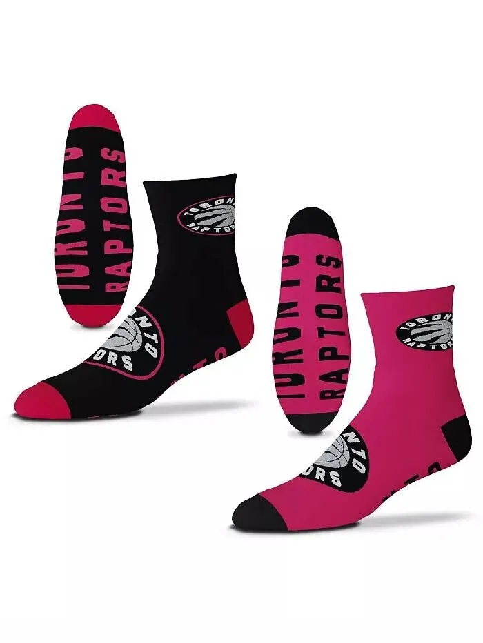 Мужские носки Toronto Raptors Team длиной в четверть, комплект из двух пар For Bare Feet — без цвета