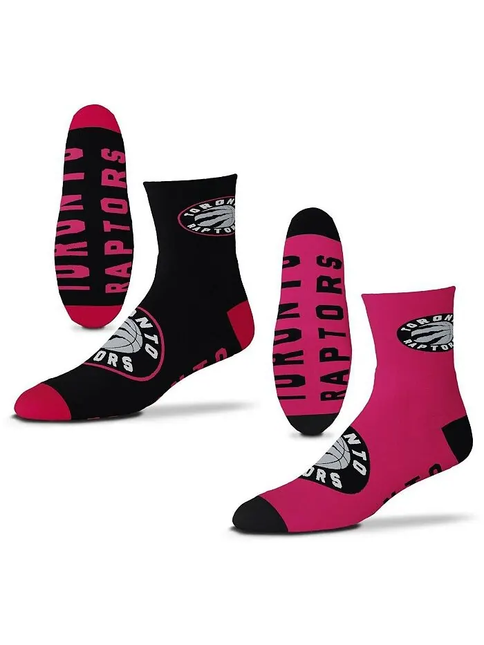 Мужские носки Toronto Raptors Team длиной в четверть, комплект из двух пар For Bare Feet — изображение 1 из 1, красный