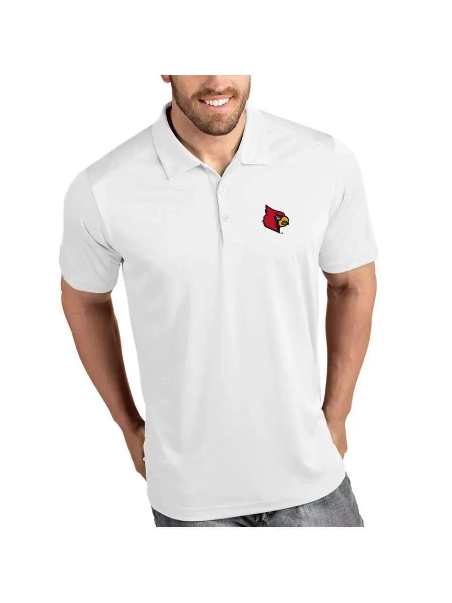 Мужское поло с вышивкой и технологией Desert Dry, Louisville Cardinals Antigua