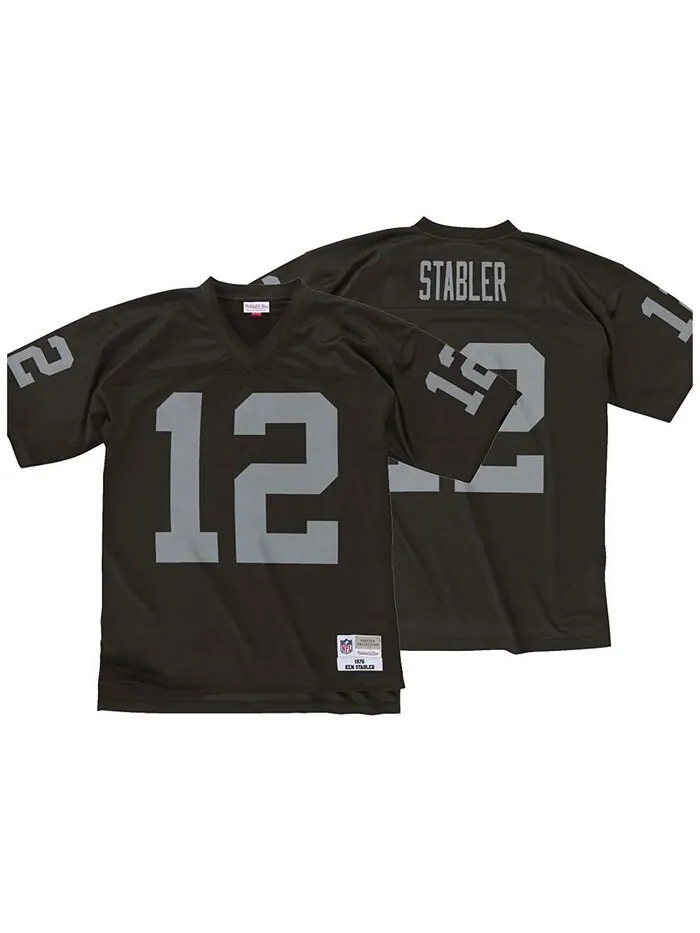 Мужская черная футболка Кена Стейблера Las Vegas Raiders Legacy Replica Mitchell & Ness — изображение 1 из 3, черный