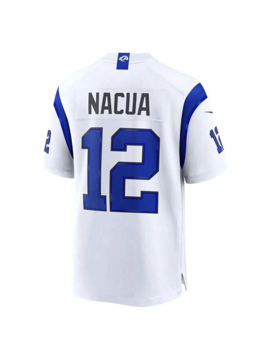 Мужская футболка с принтом Puka Nacua Los Angeles Rams Fearsome White Game Jersey Nike — изображение 3 из 3, белый