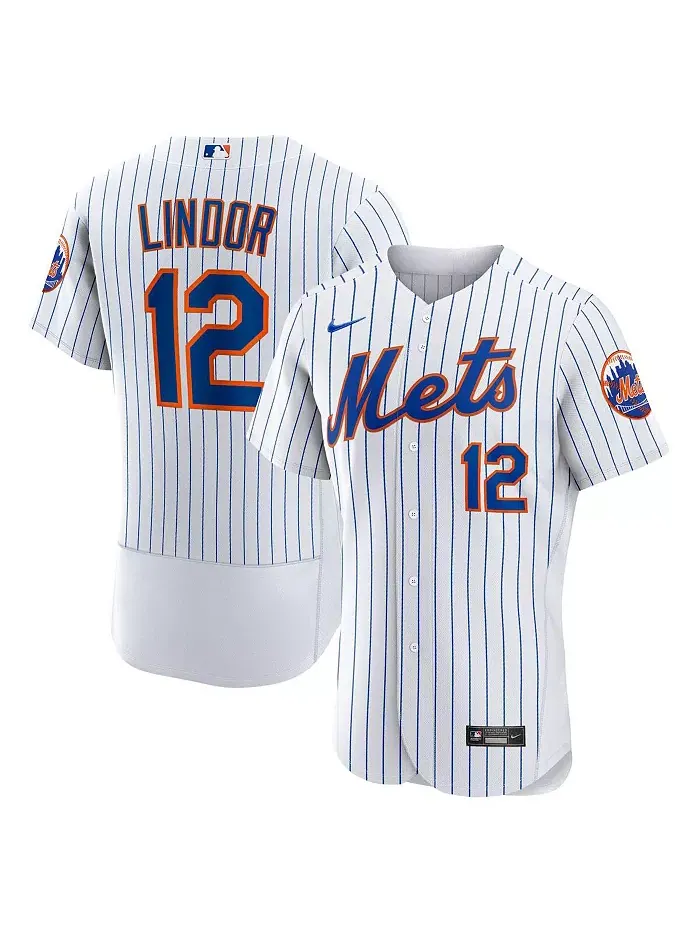 Мужская белая домашняя автентичная футболка Francisco Lindor New York Mets Nike — изображение 1 из 1