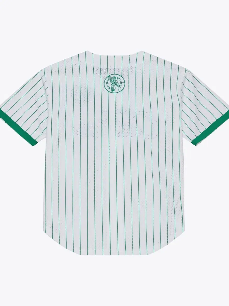 Бейсбольная джерси с вертикальными полосками и принтом Head Coach Mitchell & Ness — изображение 2 из 5, белый