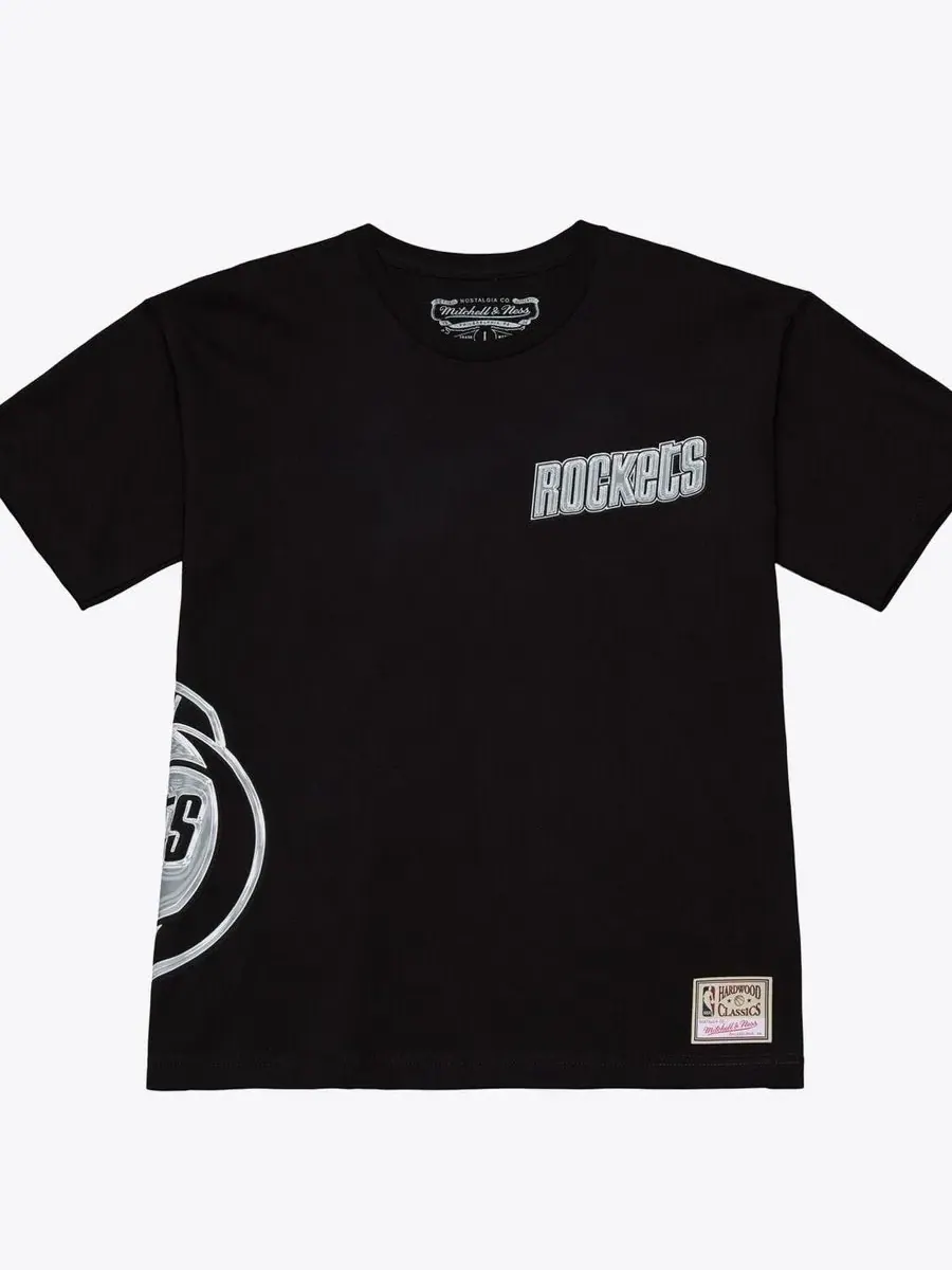 Футболка с жидким хромовым принтом Houston Rockets Mitchell & Ness — изображение 1 из 5, черный