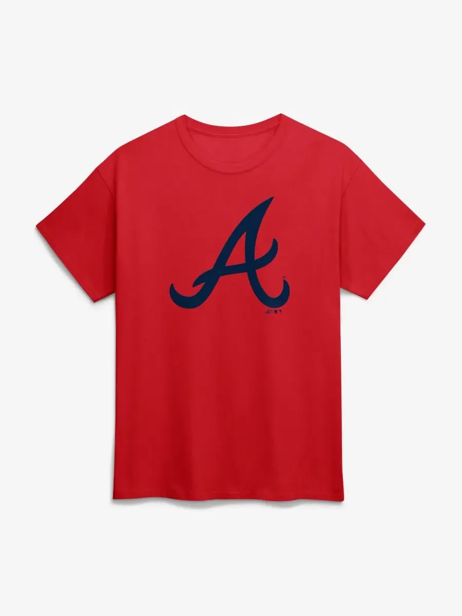 Футболка с коротким рукавом с принтом логотипа Atlanta Braves Logo Athletic — изображение 1 из 2, красный