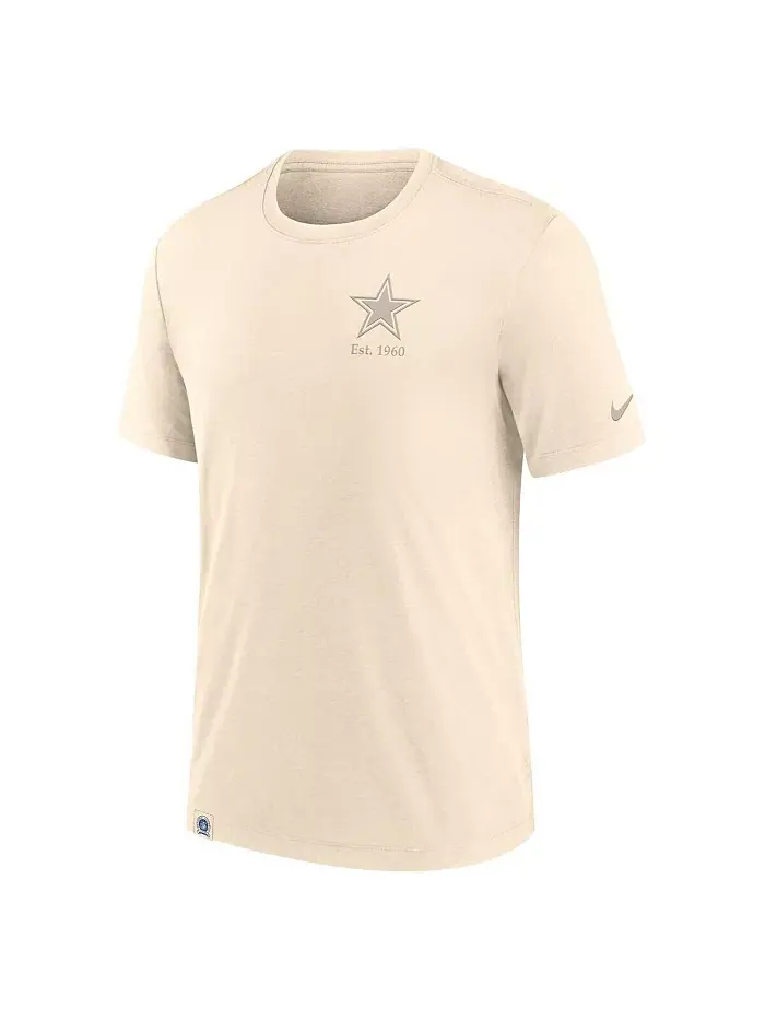 Мужская футболка Glory Tri-Blend цвета кремового оттенка Dallas Cowboys Nike — изображение 2 из 3