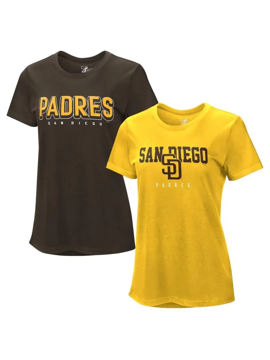 Комплект футболок с принтом San Diego Padres G-III 4Her by Carl Banks — изображение 1 из 5, коричневый золотистый