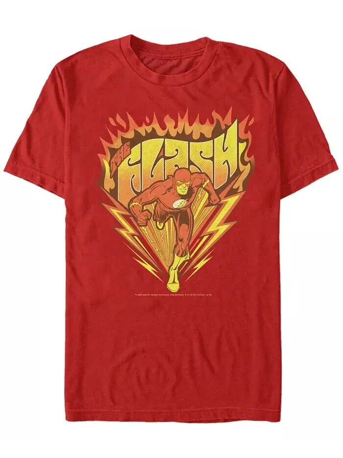 Мужская футболка с коротким рукавом и логотипом DC The Flash Retro Fast as Lightning Fifth Sun — изображение 1 из 1