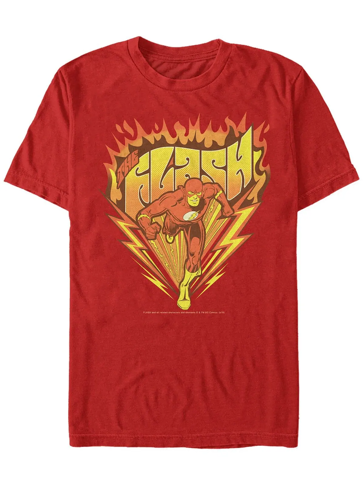 Мужская футболка с коротким рукавом с логотипом dc the flash retro fast as lightning Fifth Sun — изображение 1 из 1, красный