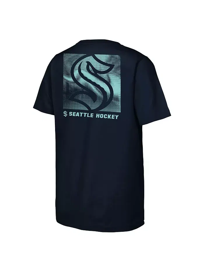 Футболка Seattle Kraken Atmosphere для больших мальчиков и девочек в тёмно-синем цвете Outerstuff — изображение 2 из 3