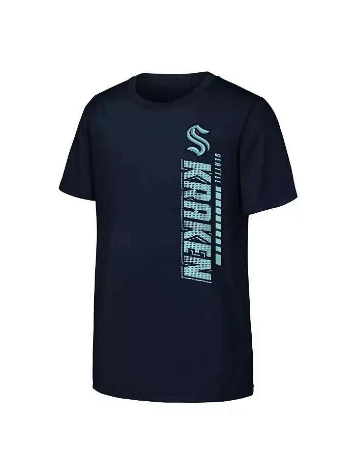 Футболка Seattle Kraken Atmosphere для больших мальчиков и девочек в тёмно-синем цвете Outerstuff — изображение 3 из 3