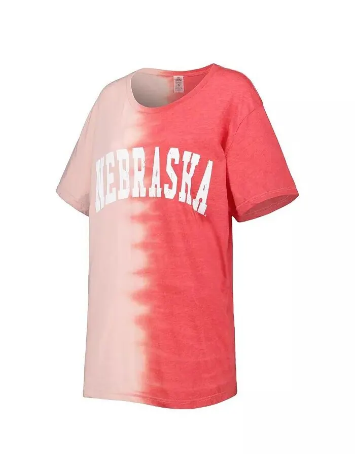Женская футболка Scarlet с эффектом потертости Nebraska Huskers Find Your Groove с разделенным — изображение 3 из 3