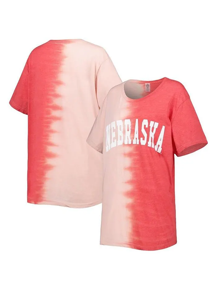 Женская футболка Scarlet с эффектом потертости Nebraska Huskers Find Your Groove с разделенным — изображение 1 из 3, алый