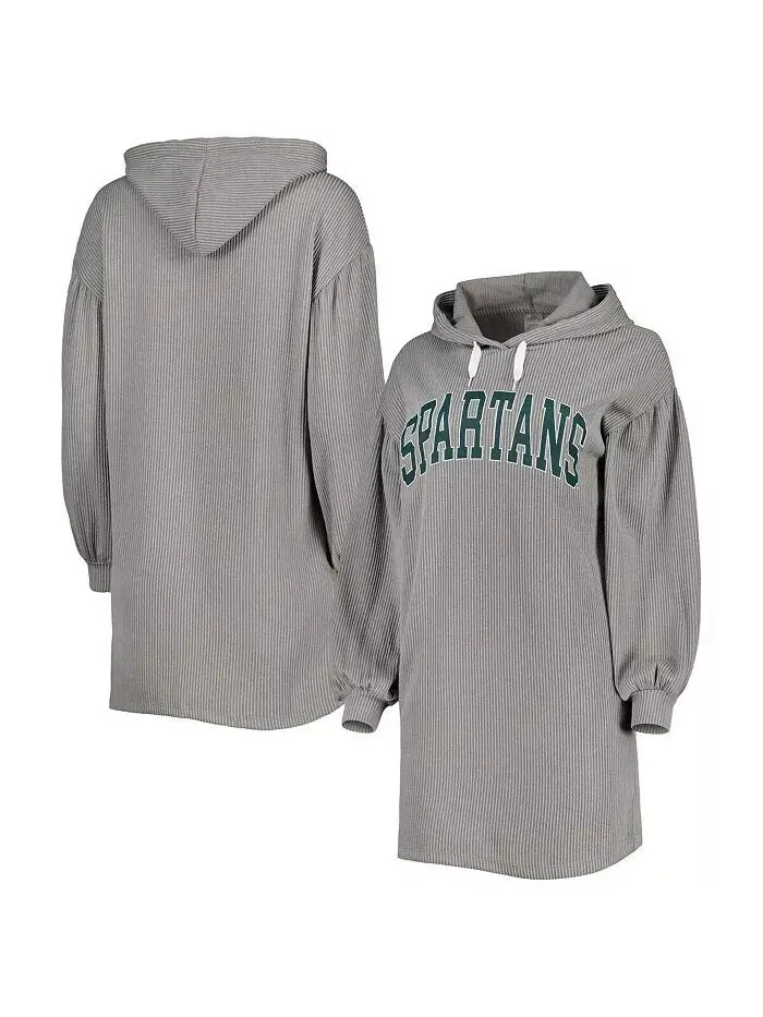 Женское серое платье Tri-Blend в винтажном стиле Michigan State Spartans Game Winner Gameday Couture — изображение 1 из 2