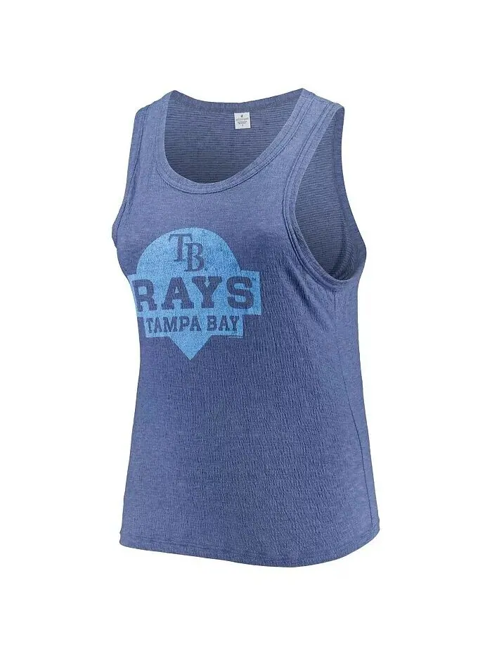 Женская темно-синяя майка Tampa Bay Rays большого размера с высоким воротником из трехслойной смеси — изображение 2 из 3