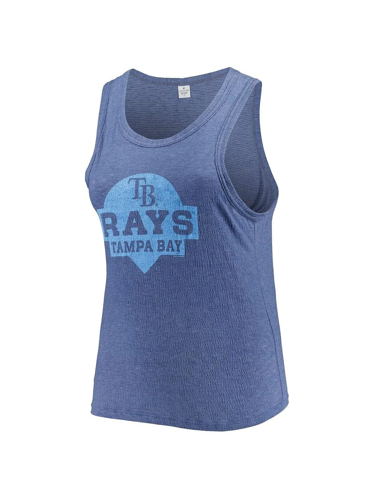 Женская темно-синяя майка Tampa Bay Rays большого размера с высоким воротником из трехслойной смеси — изображение 2 из 3