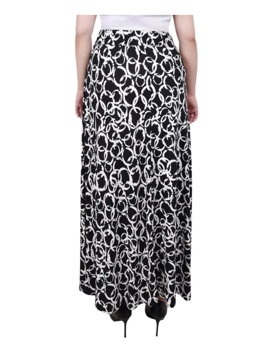 Миниатюрная юбка-полуоблегающего кроя NY Collection, Blk Wht Ci — изображение 2 из 3