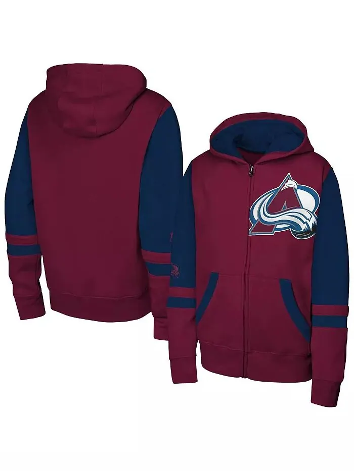 Толстовка с капюшоном Colorado Avalanche Face Off на молнии для больших мальчиков и девочек — изображение 1 из 3