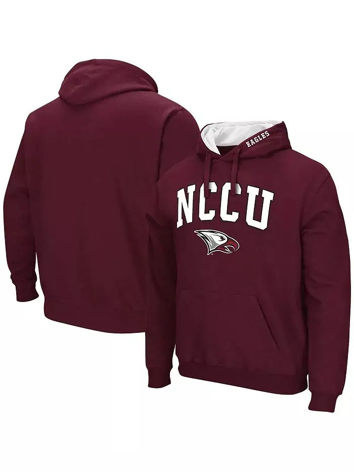 Мужская темно-бордовая толстовка с капюшоном North Carolina Central Eagles Arch & Logo Colosseum — изображение 1 из 3