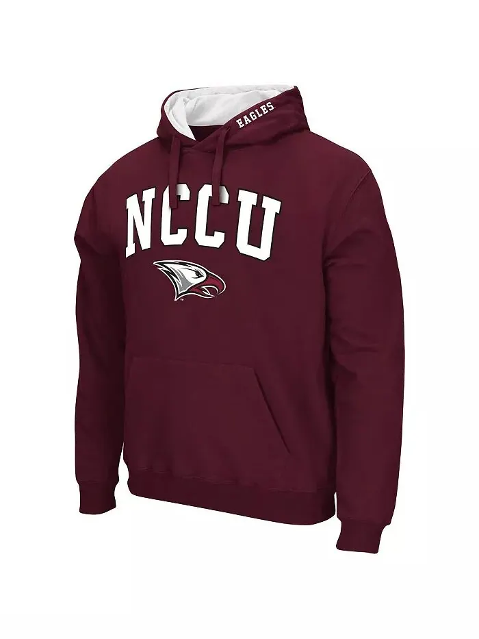 Мужская темно-бордовая толстовка с капюшоном North Carolina Central Eagles Arch & Logo Colosseum — изображение 2 из 3