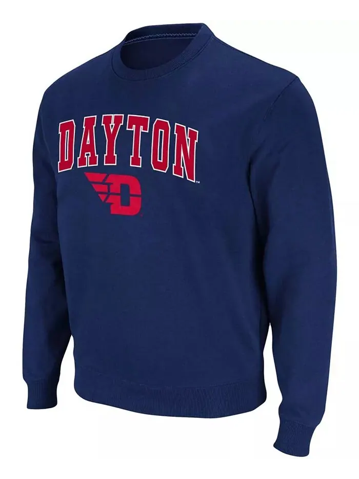 Мужская темно-синяя толстовка-пуловер Dayton Flyers Arch Logo Tackle Twill Colosseum — изображение 2 из 3