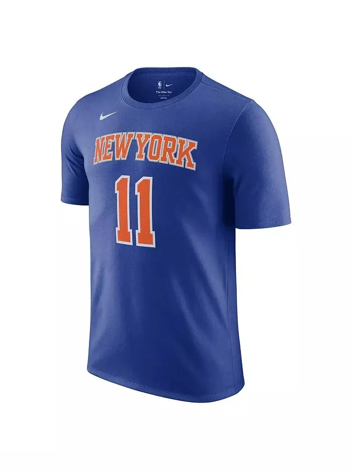 Мужская футболка Jalen Brunson Blue New York Knicks Icon Edition с именем и номером Nike — изображение 2 из 3