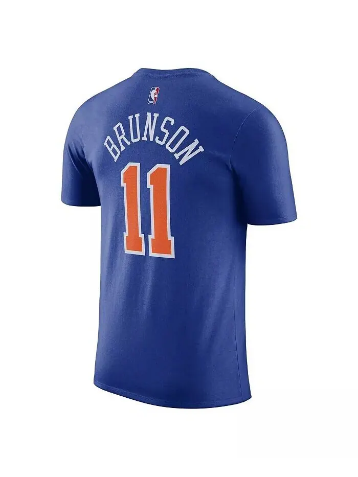 Мужская футболка Jalen Brunson Blue New York Knicks Icon Edition с именем и номером Nike — изображение 3 из 3