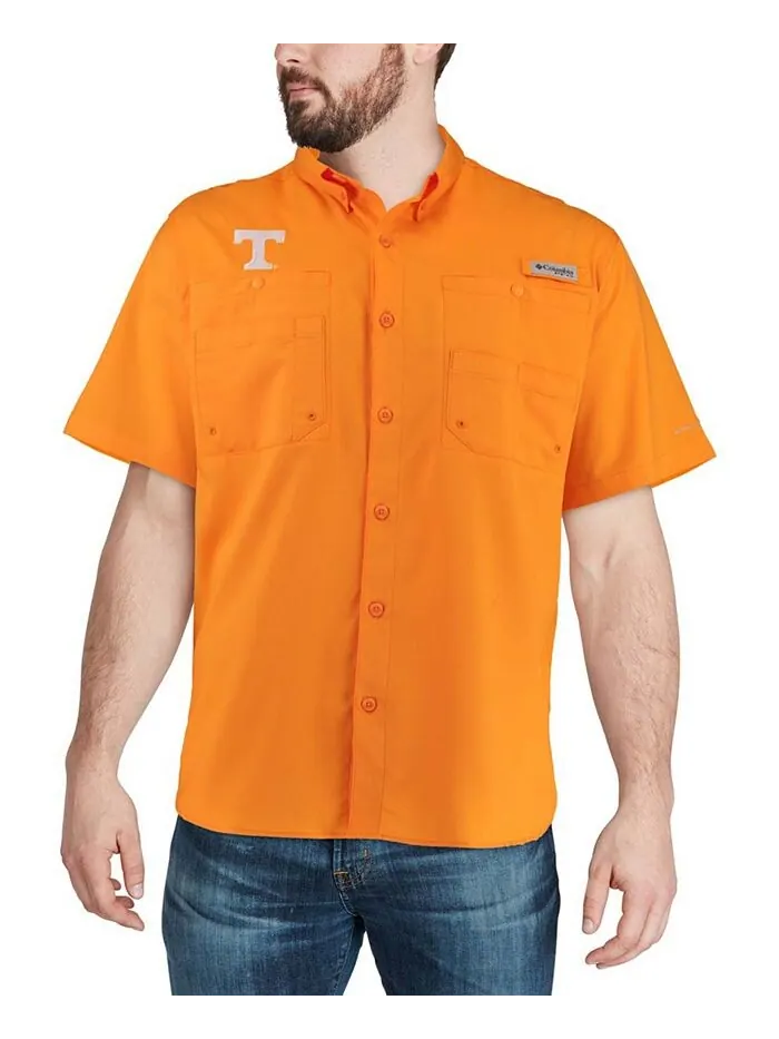 Мужская рубашка Tennessee Volunteers PFG Tamiami Columbia — изображение 4 из 4, оранжевый