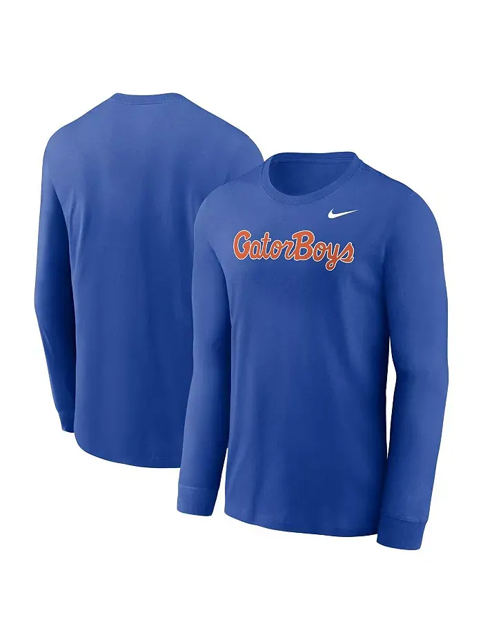 Мужская футболка с длинным рукавом Royal Florida Gators Gator Boys Nike — изображение 1 из 3