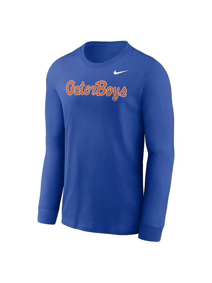 Мужская футболка с длинным рукавом Royal Florida Gators Gator Boys Nike — изображение 2 из 3