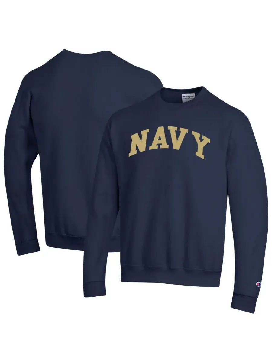 Champion Мужская флисовая толстовка Navy Midshipmen Basic Arch — изображение 1 из 3, темно-синий