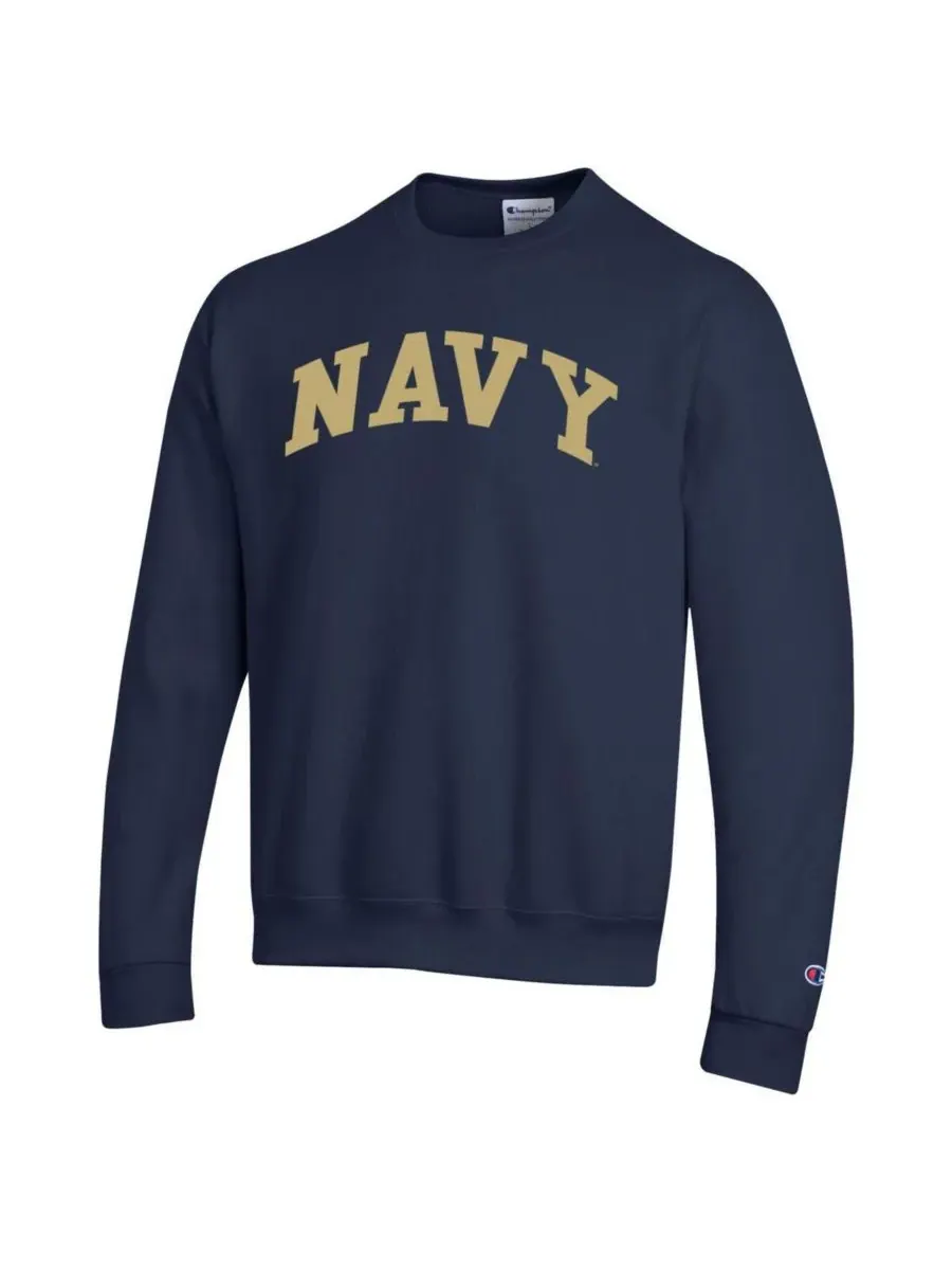 Champion Мужская флисовая толстовка Navy Midshipmen Basic Arch — изображение 3 из 3, темно-синий