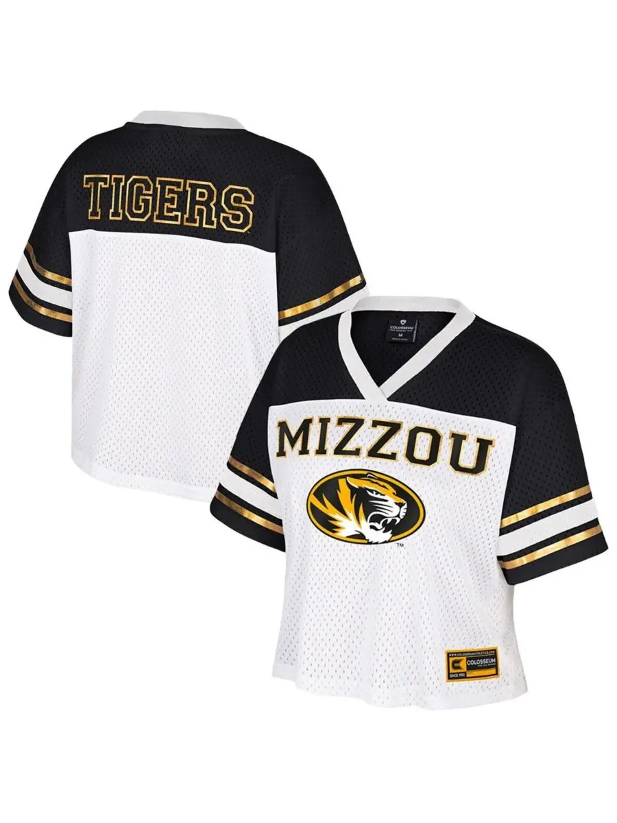 Colosseum Женская белая укороченная футболка Missouri Tigers Treasure для американского футбола — изображение 1 из 3, белый