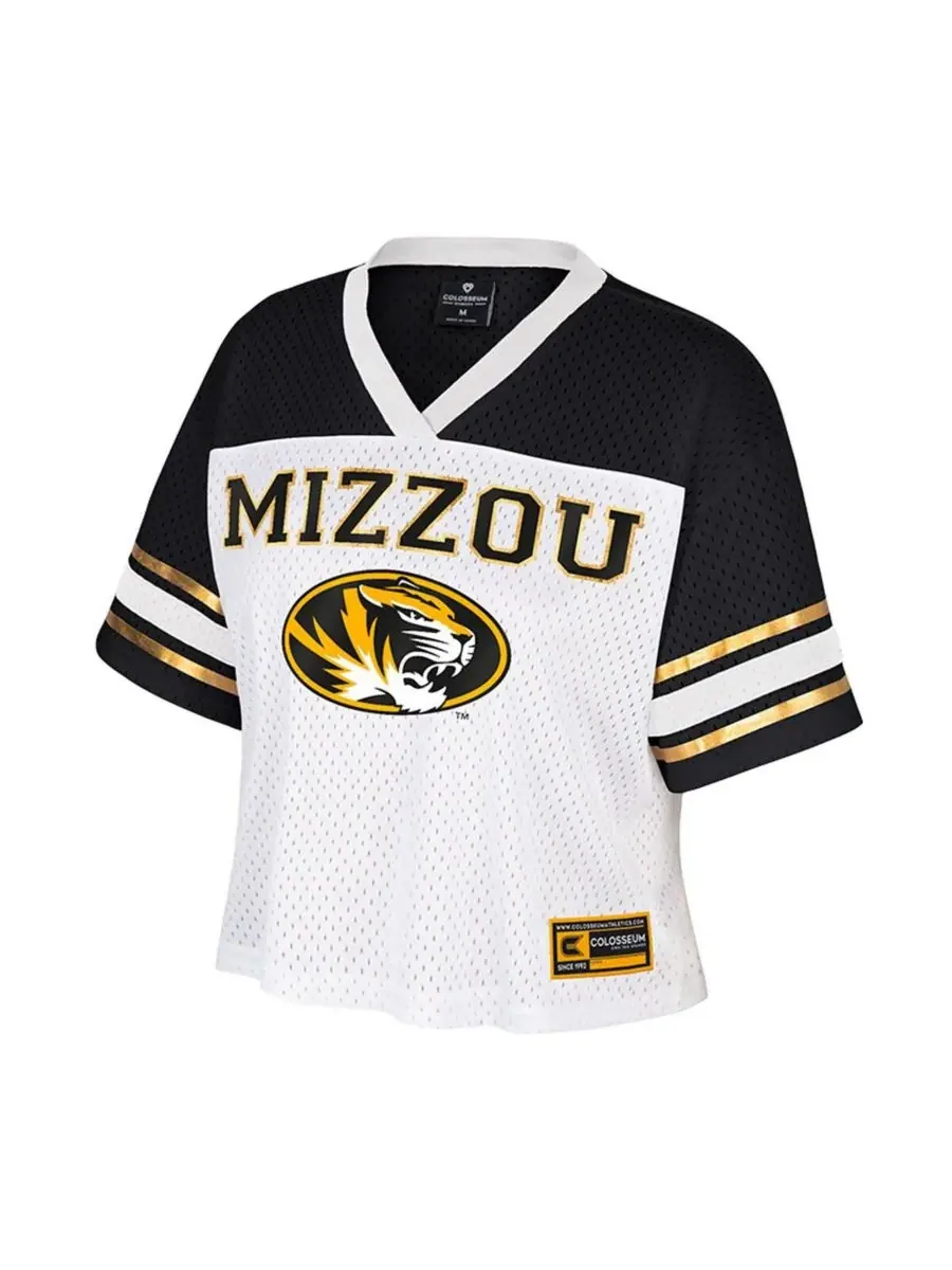 Colosseum Женская белая укороченная футболка Missouri Tigers Treasure для американского футбола — изображение 2 из 3, белый